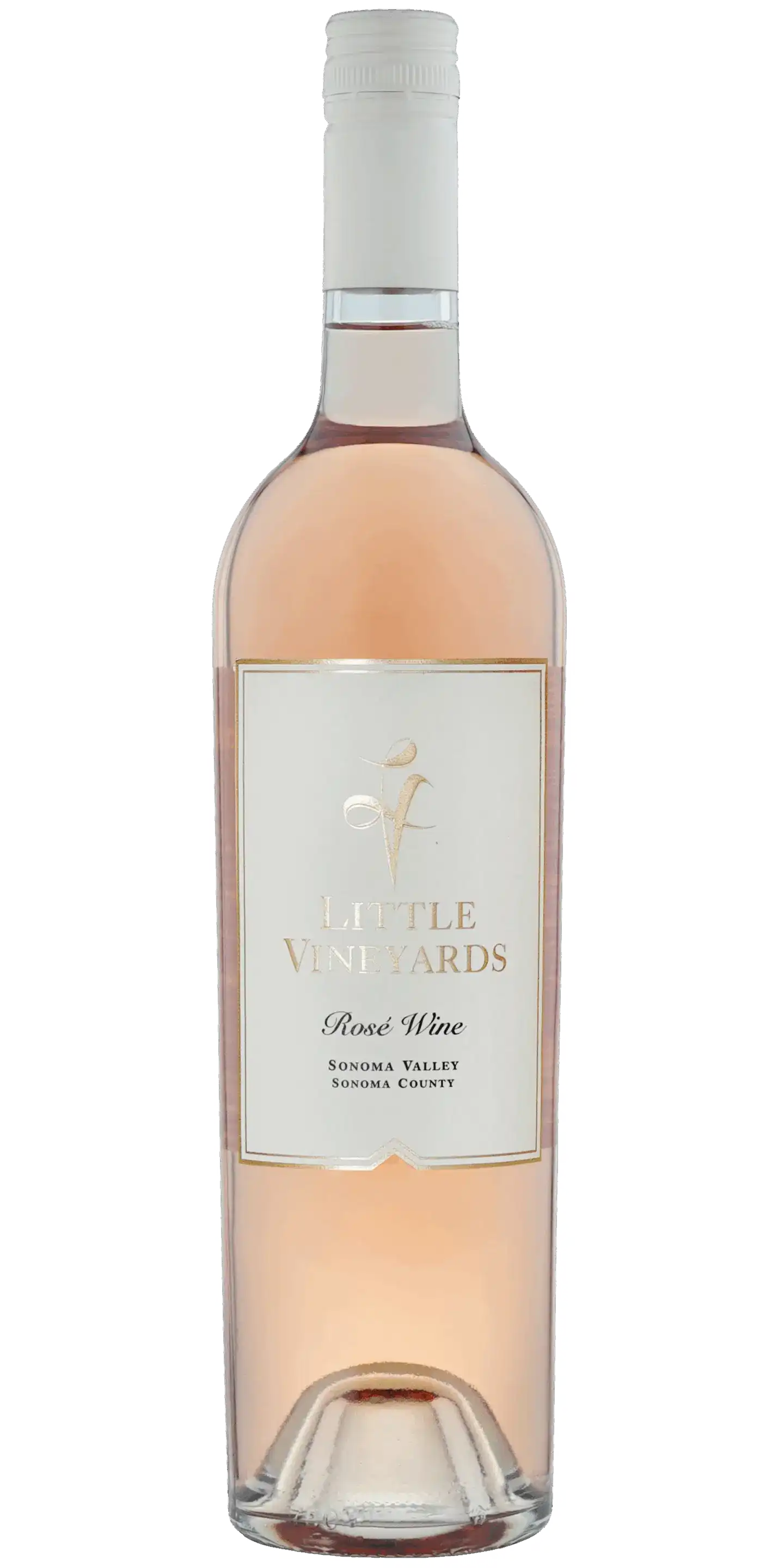 Bottle of Little Vineyards Rosé wine with modern label, featured in seasonal pairing with corn salad recipe