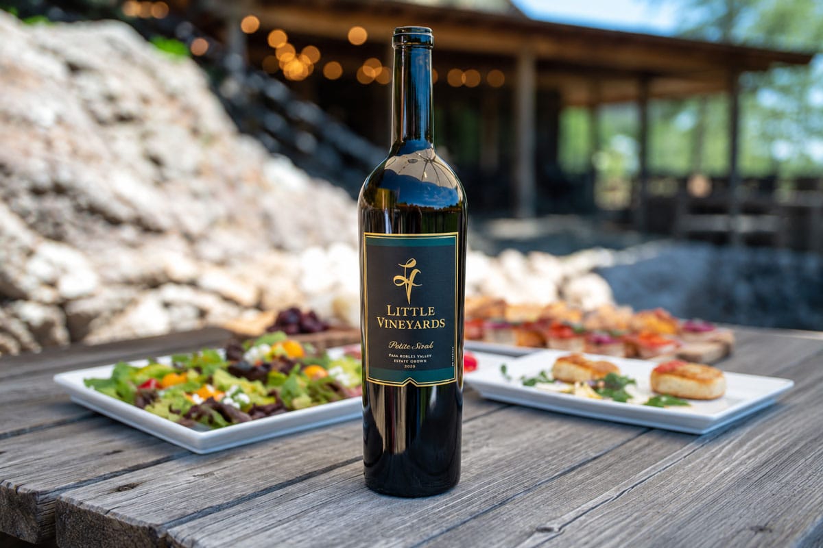 petite sirah award winning wine sitting on table